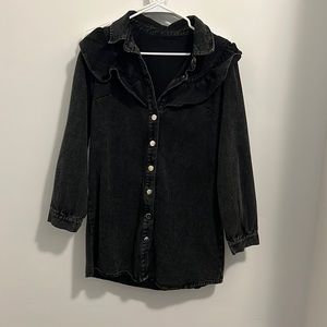 Black distressed jean dress